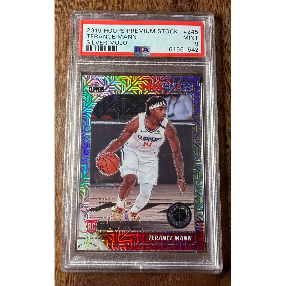 2019 Panini Hoops Premium Stock Terance Mann Silver Mojo RC #245 PSA 9 Mint